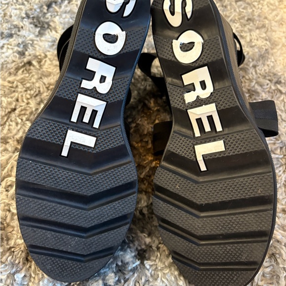 Sorel Black Strappy Wedge Sandals - Picture 5 of 5